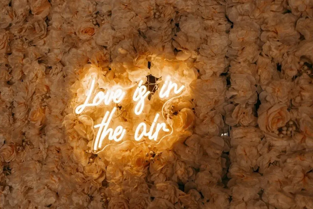 light on a flower wall